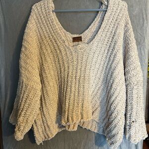 POL Women's Cream V-Neck Sweater